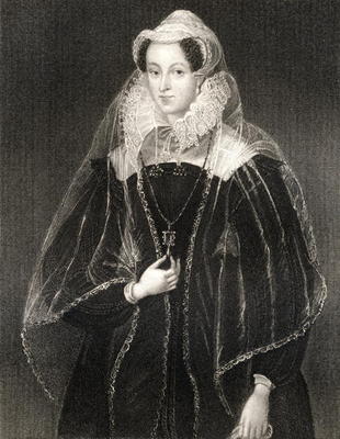 Portrait of Mary, Queen of Scots (1542-87), from 'Lodge's British Portraits', 1823 (litho) à Ecole anglaise, (19ème siècle)