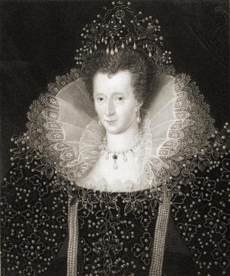 Queen Elizabeth I (1533-1603) from 'Gallery of Portraits', published in 1833 (engraving) à Ecole anglaise, (19ème siècle)