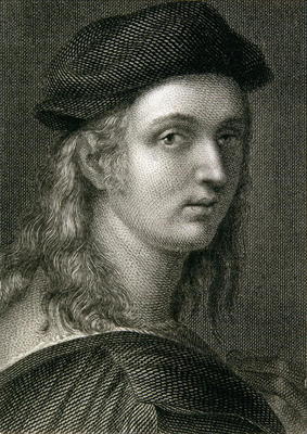 Raphael (Rafaello Sanzio) (1483-1520) (engraving) à Ecole anglaise, (19ème siècle)