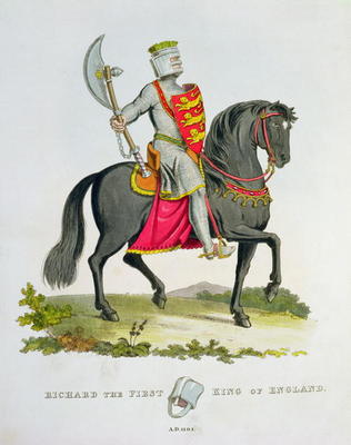 Richard I, King of England (1157-99), 1194, from 'Ancient Armour', by Samuel Rush Meyrick, 1824 (col à Ecole anglaise, (19ème siècle)
