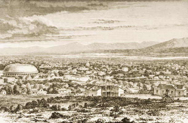 Salt Lake City in c.1870, from 'American Pictures', published by The Religious Tract Society, 1876 ( à Ecole anglaise, (19ème siècle)
