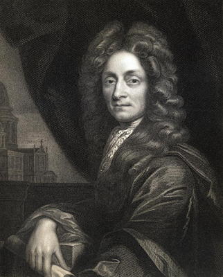 Sir Christopher Wren (1632-1723) from 'Gallery of Portraits', published in 1833 (engraving) à Ecole anglaise, (19ème siècle)