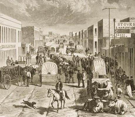 Street in Denver, Colorado, from 'American Pictures', published by The Religious Tract Society, 1876 à Ecole anglaise, (19ème siècle)