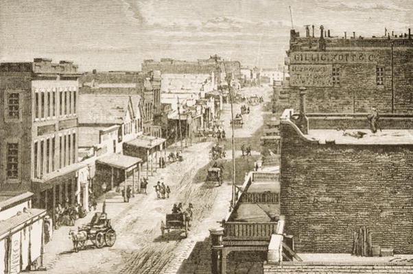 Street in Virginia City, Nevada, from 'American Pictures', published by The Religious Tract Society, à Ecole anglaise, (19ème siècle)