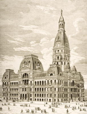 The City Hall, Chicago, c.1870, from 'American Pictures' published by the Religious Tract Society, 1 à Ecole anglaise, (19ème siècle)