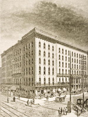 The Sherman Hotel, Chicago, in c.1870, from 'American Pictures' published by the Religious Tract Soc à Ecole anglaise, (19ème siècle)