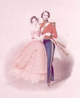 Queen Victoria (1819-1901) and Prince Albert Dancing (1819-61) (colour litho)