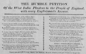 The Humble Petition of the West India Planters to the People of England, with Every Englishman's Ans