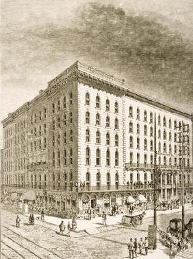 The Sherman Hotel, Chicago, in c.1870, from 'American Pictures' published by the Religious Tract Soc