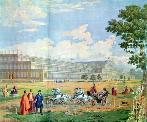 View of the Crystal Palace (colour lithograph) à Ecole anglaise, (19ème siècle)