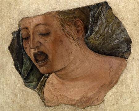 Head of Mary Magdalene Crying, from the Crucifixion à Ercole de Roberti