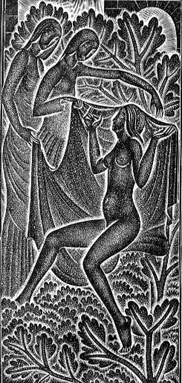''I am Black but Comely'' (Nigra Sum Sed Formosa) illustration from ''The Song of Songs'' (Canticum  à Eric Gill