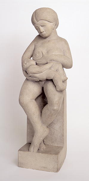 Madonna and Child 1 - feet crossed, 1909-10 (portland stone)  à Eric Gill
