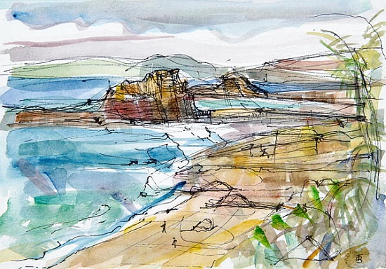 Le Renard near Guimaec, Brittany (pen and ink and and paper) à Erin  Townsend