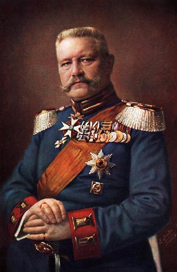 Paul von Hindenburg, 1915 (colour litho)