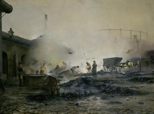 The Gas Factory at Courcelles, 1884 (oil on canvas) à Ernest Jean Delahaye