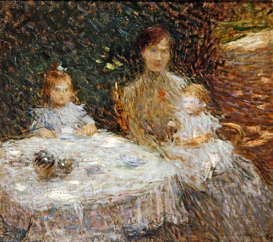 The artist''s family in the garden à Ernest-Joseph Laurent