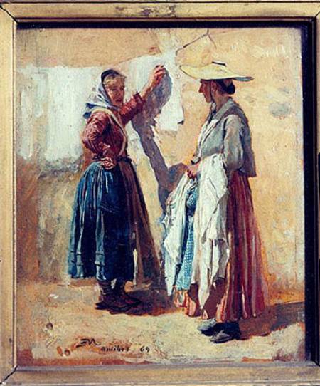 Washerwomen in Antibes à Ernest Meissonier