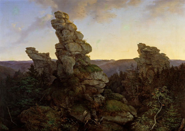 Die Greifensteine im Saechsischen Erzgebirge à Ernst Ferdinand Oehme