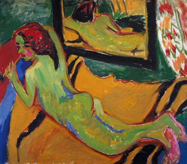 Nu devant le miroir à Ernst Ludwig Kirchner