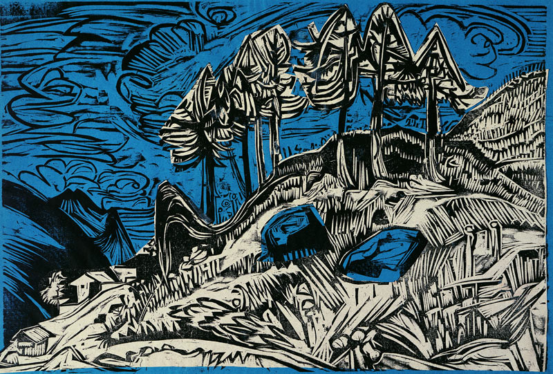 Trees on a Mountain Slope à Ernst Ludwig Kirchner