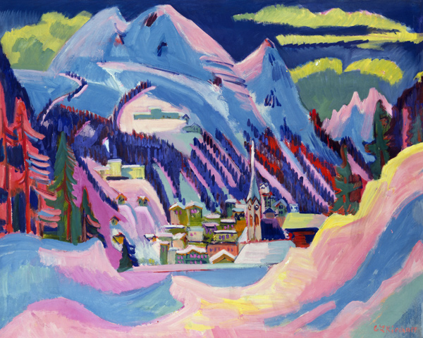 Davos en hiver à Ernst Ludwig Kirchner