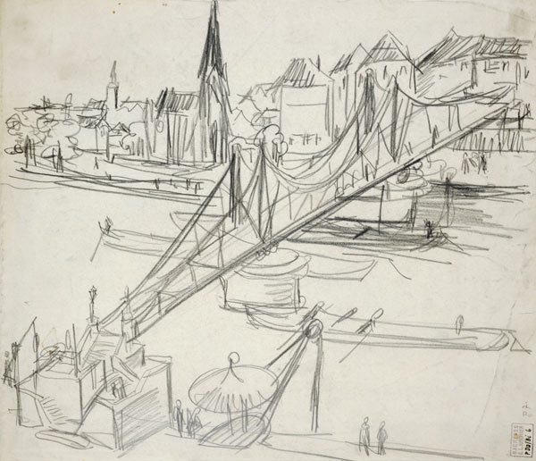 Der Eiserne Steg in Frankfurt am Main. à Ernst Ludwig Kirchner