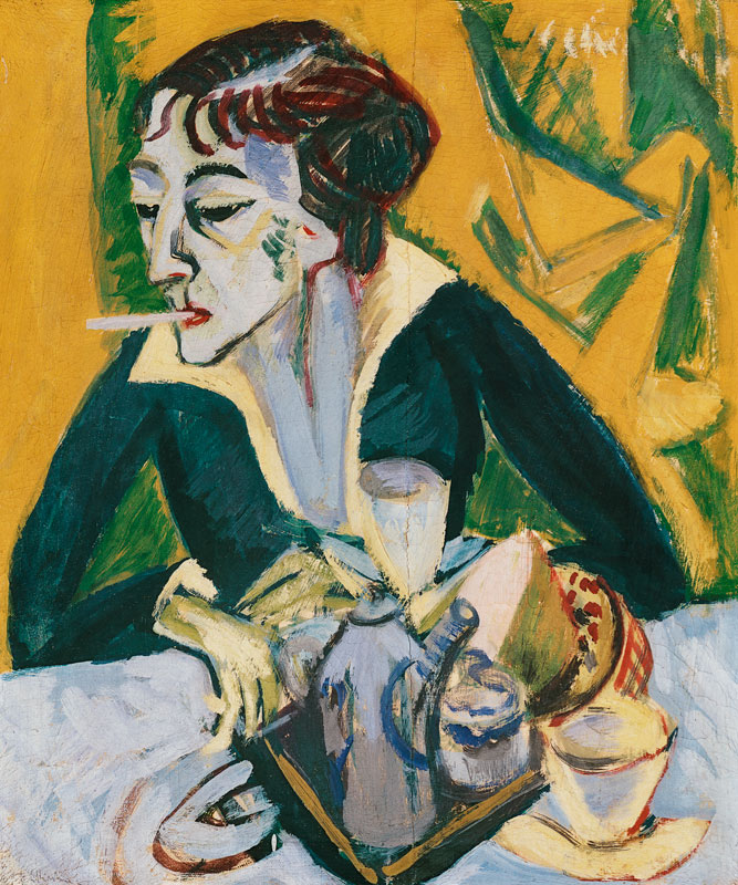 Erna avec une cigarette à Ernst Ludwig Kirchner