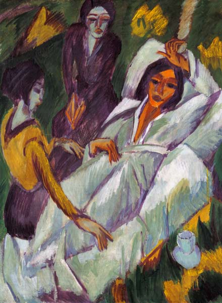 Femmes pour le thé à Ernst Ludwig Kirchner