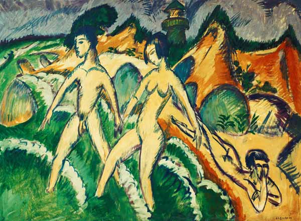 Dans la mer à Ernst Ludwig Kirchner