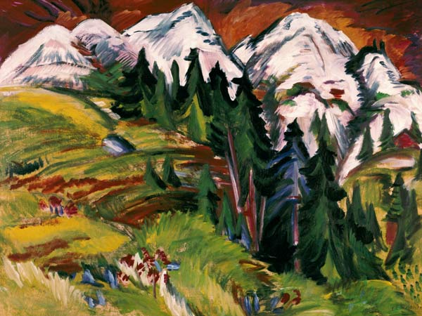 Paysage sur le Staffelalp. à Ernst Ludwig Kirchner