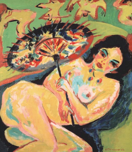 Girl under Jap. Parasol à Ernst Ludwig Kirchner