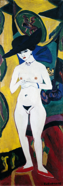 Femme nue avec le chapeau. à Ernst Ludwig Kirchner