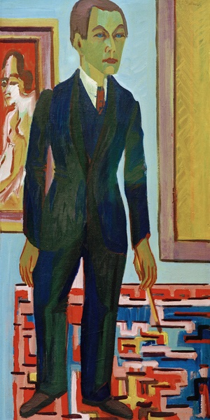 Peintre debout (autoportrait) à Ernst Ludwig Kirchner