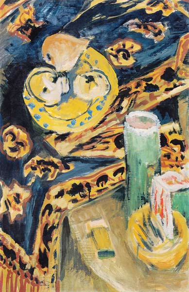 nature morte avec assiette de fruit et la bougie à Ernst Ludwig Kirchner
