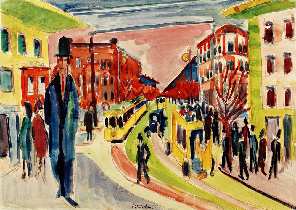 Scène de rue à Ernst Ludwig Kirchner