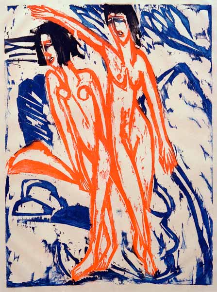 Deux baigneurs sur la plage à Ernst Ludwig Kirchner