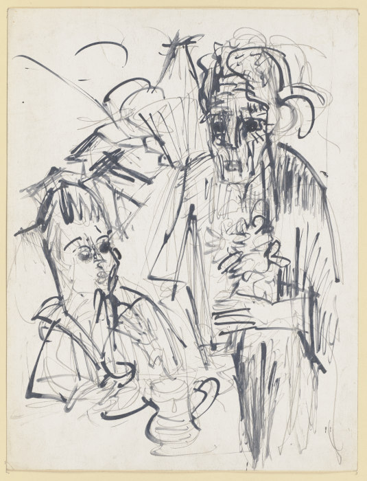 Alte Frau mit Jungen am Kaffeetisch à Ernst Ludwig Kirchner