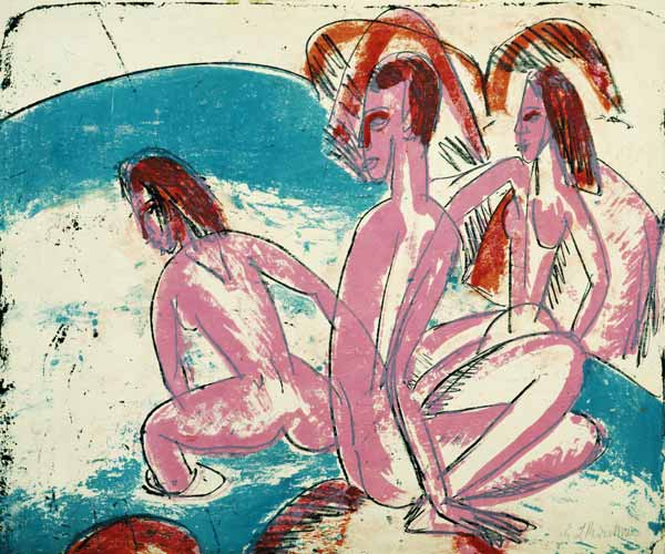 Baigneurs sur les pierres à Ernst Ludwig Kirchner