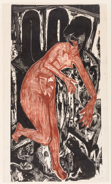 Woman Bathing by the Oven à Ernst Ludwig Kirchner
