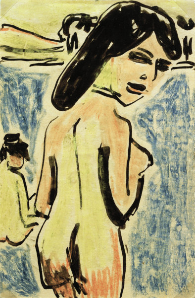 Baigneurs à l'étang à Ernst Ludwig Kirchner