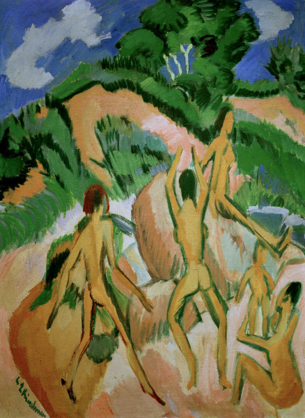 Baignade entre les dunes à Ernst Ludwig Kirchner