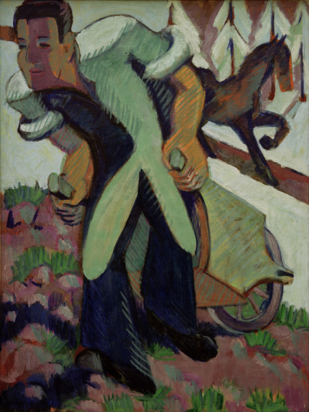 Bauer, tirant une brouette à Ernst Ludwig Kirchner