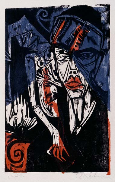 Bagarre (tourments de l'amour) à Ernst Ludwig Kirchner