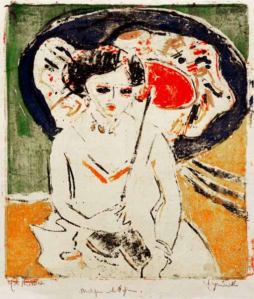 Dodo et l'ombrelle japonaise à Ernst Ludwig Kirchner