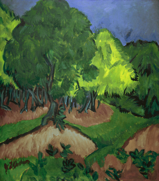 Landscape w.chestnut tree à Ernst Ludwig Kirchner