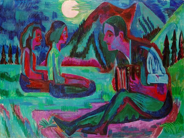 Handorgler dans la nuit de pleine lune à Ernst Ludwig Kirchner