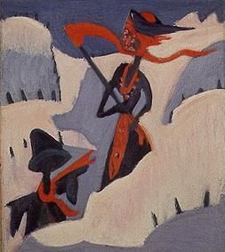Sorcière et Vogelscheuche dans la neige à Ernst Ludwig Kirchner