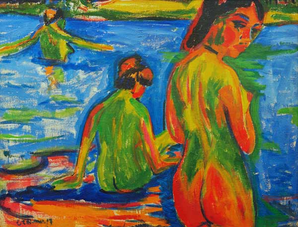 Girls bathing in the Sea à Ernst Ludwig Kirchner