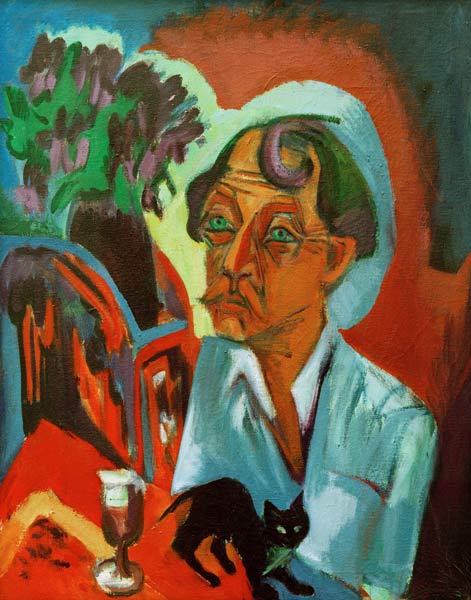 Le peintre Stirner avec un chat à Ernst Ludwig Kirchner